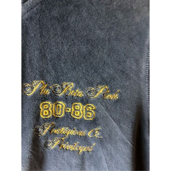 Victoria Secret VS Pink gray zipper jacket Phi-Beta velour Small - Picture 2 of 8